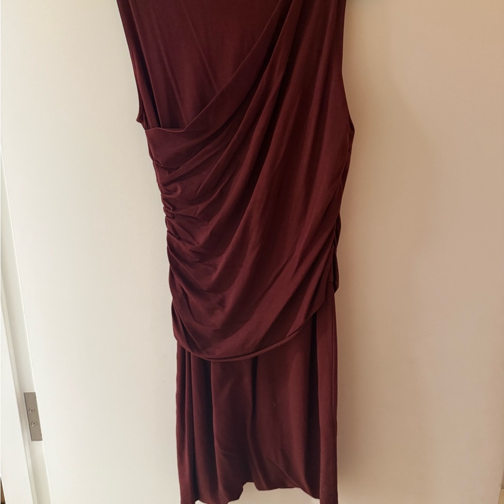 Burgundy Theory T-shirt Draped Dress
